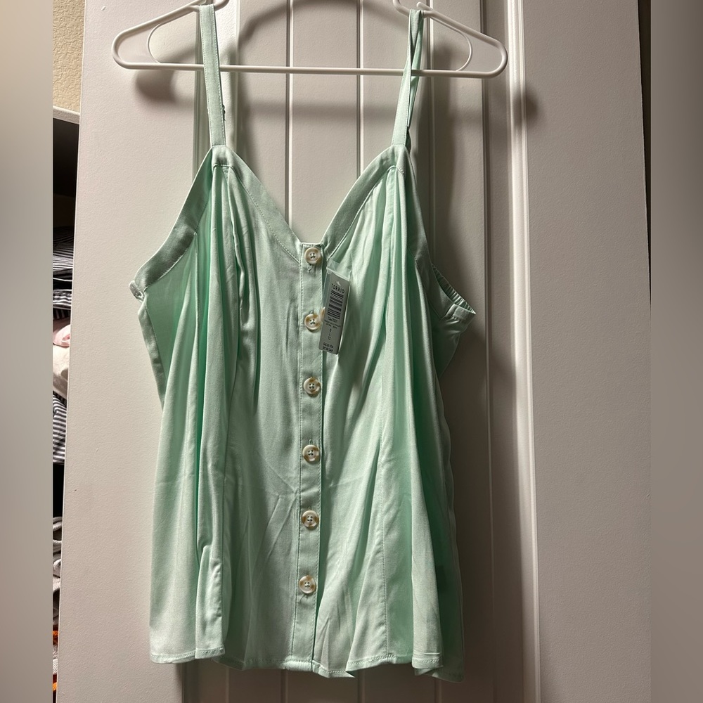 Button down cami - light mint green color